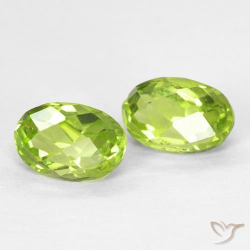 Pedras preciosas de Peridoto verde vivo natural de 1.28 ct, oval, VS