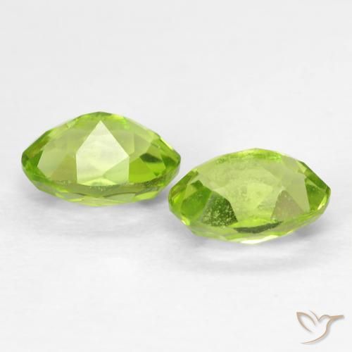 Pedras preciosas de Peridoto verde vivo natural de 1.28 ct, oval, VS