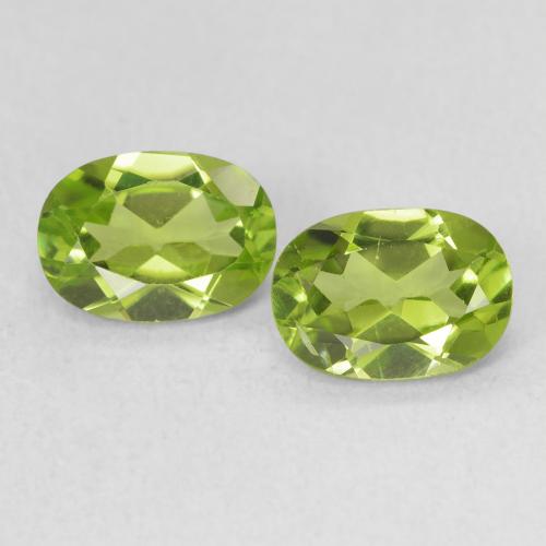 Pedras preciosas de peridoto verde natural de 1,88 ct, corte oval, VS