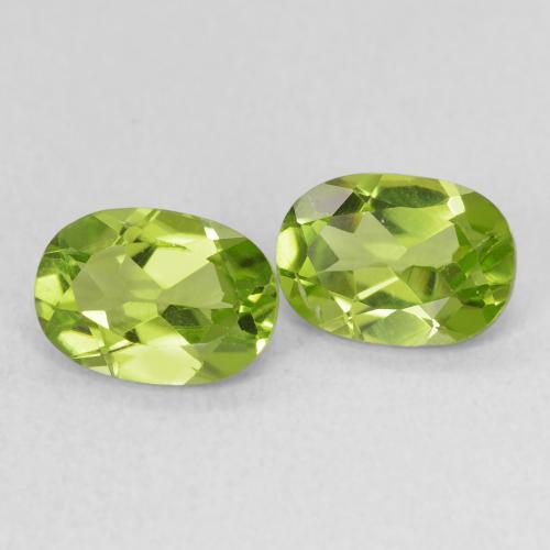 Pedras preciosas de peridoto verde natural de 1,88 ct, corte oval, VS