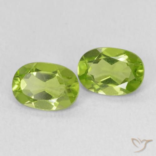 Pedras preciosas de Peridoto verde vivo natural de 1.77 ct, oval, VS