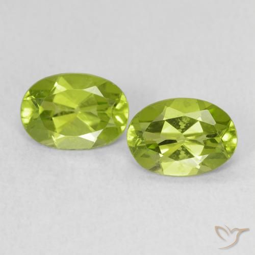 Peridoto de corte oval de 1,56 quilates, 7 x 5 mm da China, Photo A