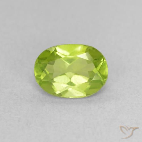 0.97ct Natural Verde amarelado vivo Peridoto, oval, VVS-VS