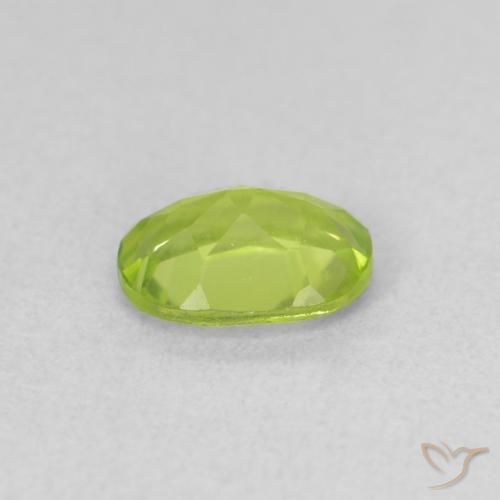 Peridoto Verde amarelado vivo Natural 0.97ct, oval, VVS-VS
