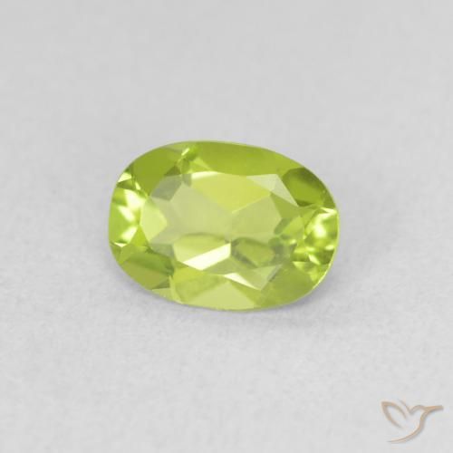 Peridoto Verde amarelado Natural 0.79ct, oval, VVS-VS