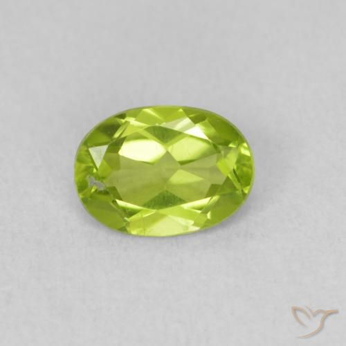 0.86ct Natural Verde médio Peridoto, oval, VVS-VS