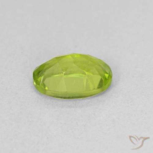 Peridoto Verde amarelado vivo Natural 0.95ct, oval, VVS-VS