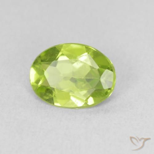 Peridoto Verde amarelado vivo Natural 1.07ct, oval, VVS-VS