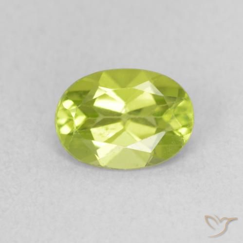 0.87ct Natural Verde amarelado vivo Peridoto, oval, VS