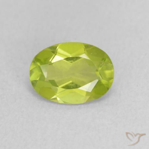 0.81ct Natural Verde amarelado vivo Peridoto, oval, VS