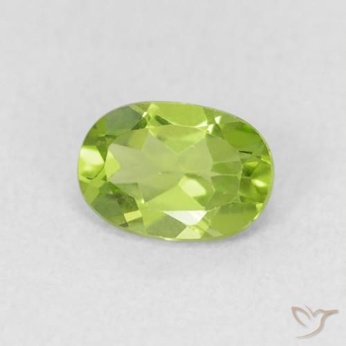 Peridoto verde vivo Natural 0.96ct, oval, VS