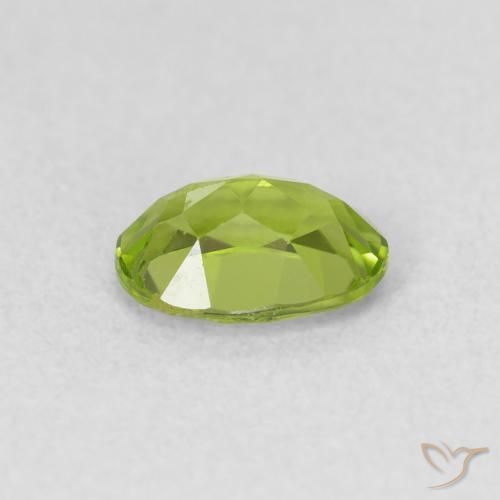 Peridoto verde vivo Natural 0.86ct, oval, VS