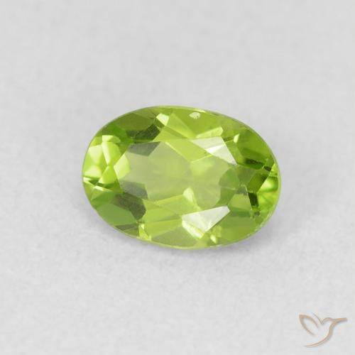 Peridoto verde vivo Natural 0.98ct, oval, VS