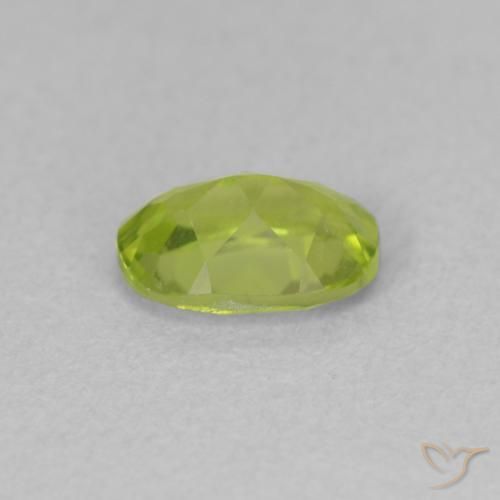 Peridoto Verde amarelado vivo Natural 0.94ct, oval, VVS-VS