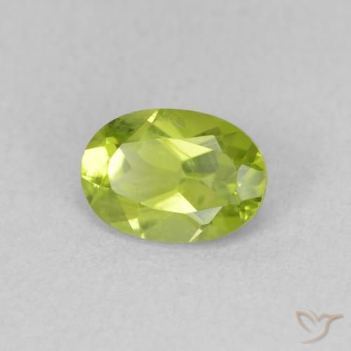 Peridoto Verde amarelado Natural 0.92ct, oval, VVS-VS