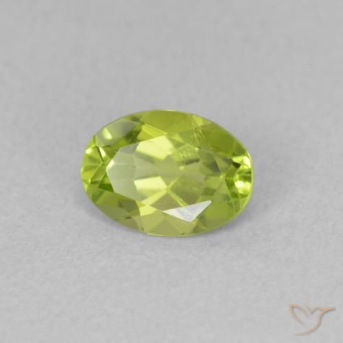 Peridoto Verde amarelado Natural 0.75ct, oval, VVS-VS