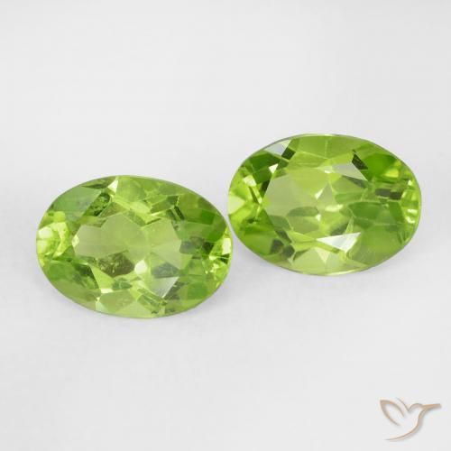 Pedras preciosas de Peridoto Verde médio natural de 1.62 ct, oval, VS