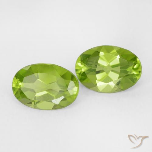 Pedras preciosas de Peridoto Verde médio natural de 1.57 ct, oval, VVS-VS