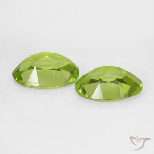 Pedras preciosas de Peridoto Verde médio natural de 1.57 ct, oval, VVS-VS
