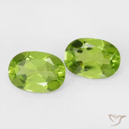 Pedras preciosas de Peridoto verde vivo natural de 1.89 ct, oval, VVS-VS