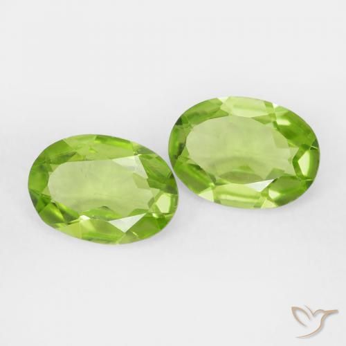 Pedras preciosas de Peridoto verde vivo natural de 1.56 ct, oval, VVS-VS