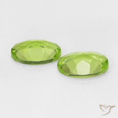 Pedras preciosas de Peridoto verde vivo natural de 1.56 ct, oval, VVS-VS