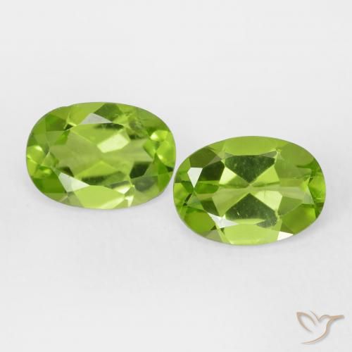 Pedras preciosas de Peridoto verde vivo natural de 1.75 ct, Corte Oval, VS