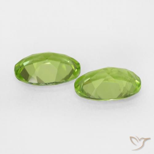 Pedras preciosas de Peridoto verde vivo natural de 1.64 ct, oval, VS