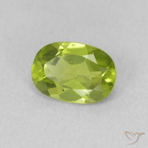 Peridoto Verde amarelado Natural 0.96ct, oval, VS