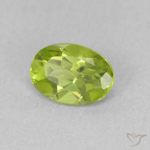 Peridoto verde vivo Natural 0.87ct, oval, VVS-VS