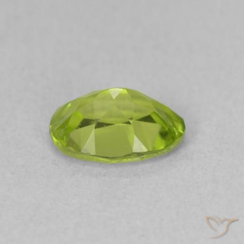 Peridoto verde vivo Natural 0.87ct, oval, VVS-VS