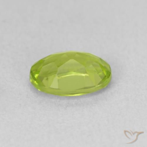 Peridoto verde vivo Natural 0.92ct, oval, VVS-VS