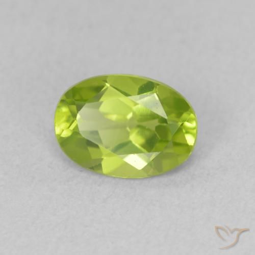 Peridoto Verde amarelado Natural 0.90ct, oval, VVS-VS