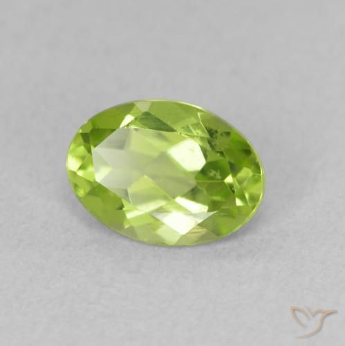 Peridoto verde vivo Natural 0.94ct, oval, VVS-VS