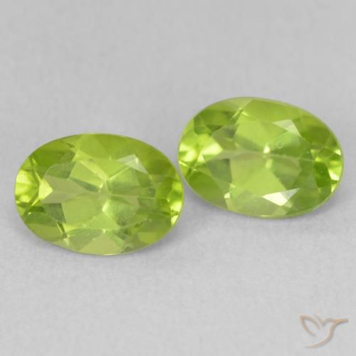 Pedras preciosas de Peridoto Verde amarelado natural de 1.73 ct, oval, VS