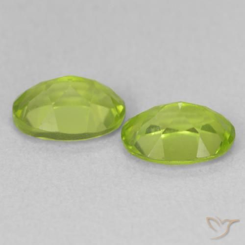Pedras preciosas de Peridoto Verde amarelado natural de 1.73 ct, oval, VS