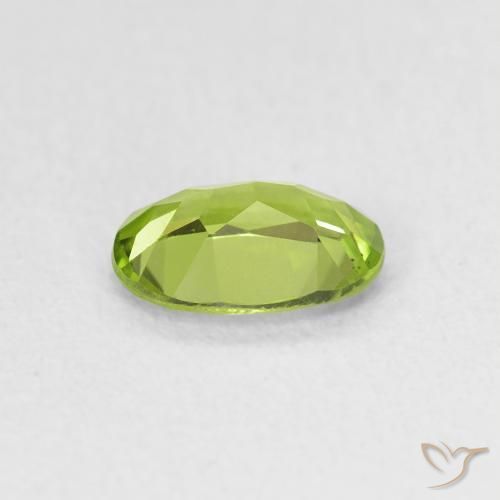 Peridoto verde vivo Natural 0.77ct, oval, VVS