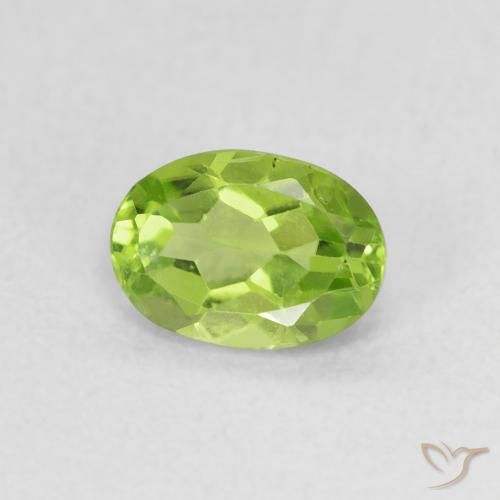 Peridoto Verde amarelado Natural 0.94ct, oval, VS