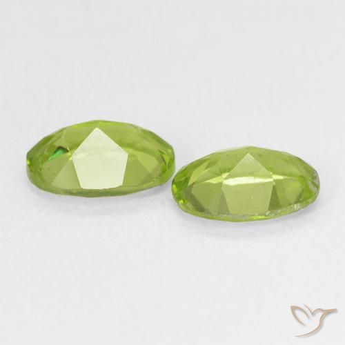 Pedras preciosas de Peridoto Verde claro natural de 1.73 ct, oval, VS