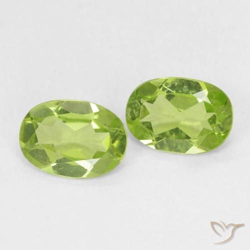 Pedras preciosas de Peridoto Verde Vivo Claro natural de 1.50 ct, oval, VS