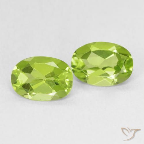 Pedras preciosas de Peridoto Verde claro natural de 1.60 ct, oval, VS