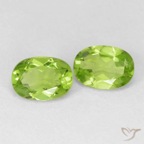 Pedras preciosas de Peridoto verde vivo natural de 1.84 ct, oval, VS