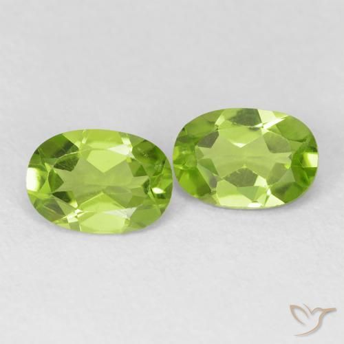 Pedras preciosas de Peridoto Verde médio natural de 1.66 ct, oval, VVS-VS