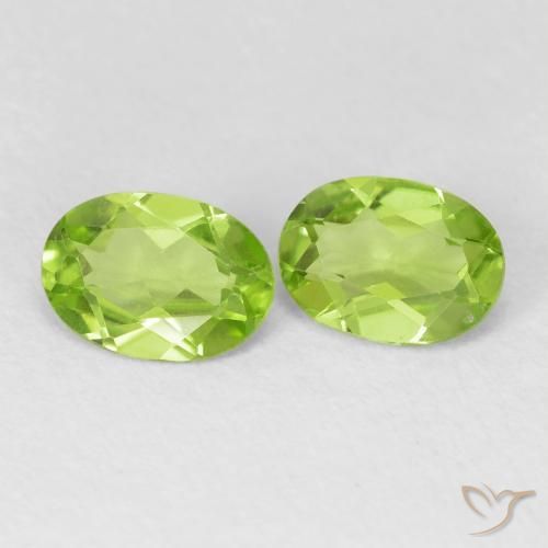 Pedras preciosas de Peridoto Verde amarelado natural de 1.53 ct, oval, VVS-VS