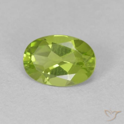 Peridoto verde vivo Natural 0.76ct, oval, VVS