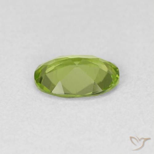 Peridoto verde vivo Natural 0.73ct, oval, VVS-VS