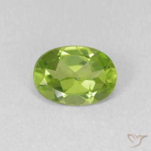 0.77ct Natural verde vivo Peridoto, oval, VVS-VS