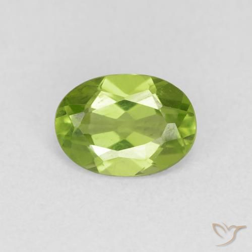 0.90ct Natural verde vivo Peridoto, oval, VVS-VS