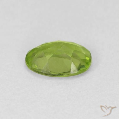 Peridoto verde vivo Natural 0.90ct, oval, VVS-VS