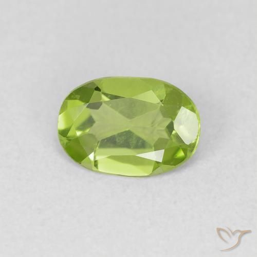 Peridoto verde vivo Natural 0.70ct, oval, VVS-VS